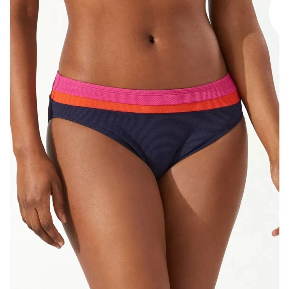 TOMMY BAHAMA Colorblock Banded Hipster Bikini Bottom passion pink